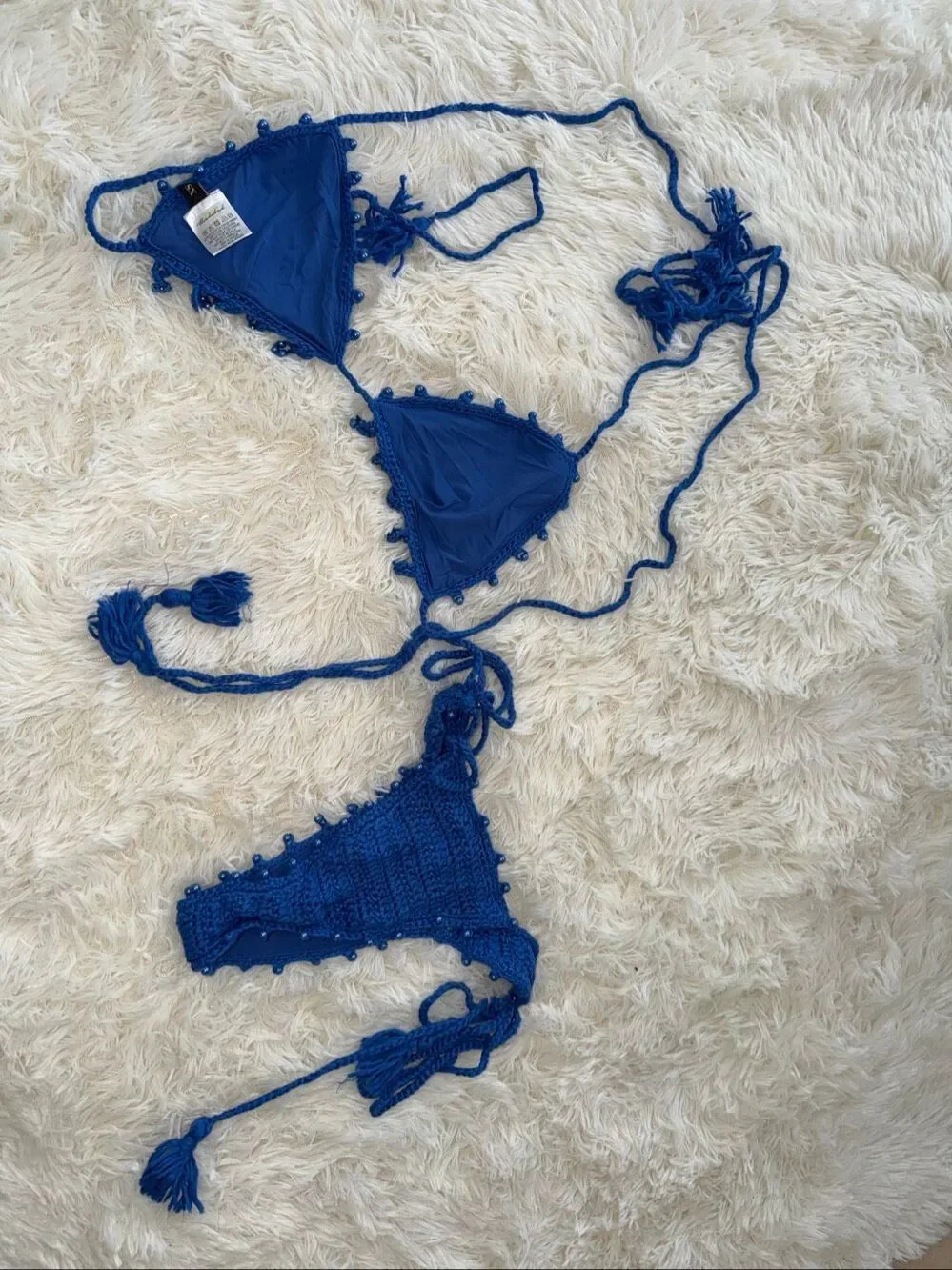 Mars the Label blue knit bikini set size XS